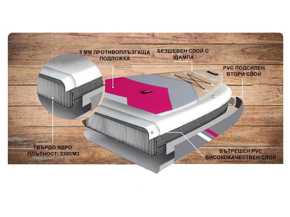 Надуваем стендъп падъл борд 10'6" сърф дъска гребло комплект