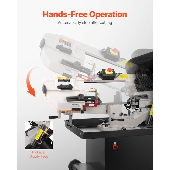 Fierăstrău Banda Metal 1.1KW, Tăiere 177.8x209.55mm, 4 Viteze, 220V