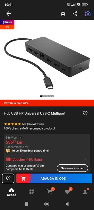 Docking Station HP USB TypeC si Microsoft Surface 1661 4K