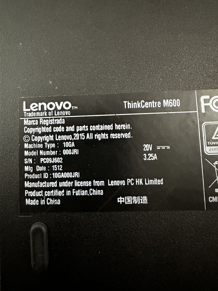 Pc lenovo think centre M600