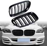 Решетки Бъбреци за БМВ BMW 7 серия F01 F02 2009+ Черен Гланц Двойни