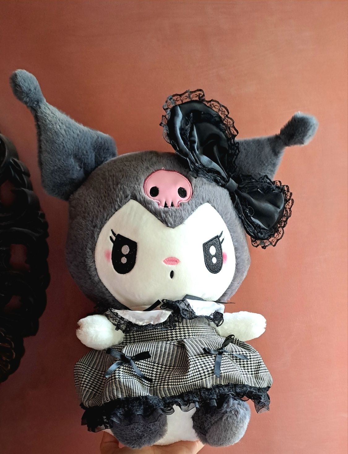 Plus mare kuromi 45cm păpușă Pluș cu rochiță harajuku KUROMI