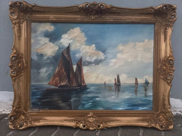 Tablou pictura in ulei pe panza tema marina