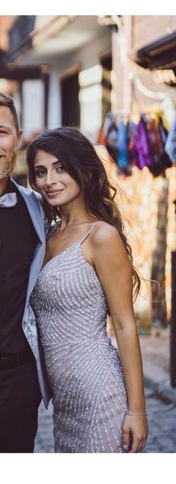 Официална бална дълга рокля с камъни и твърди чашки