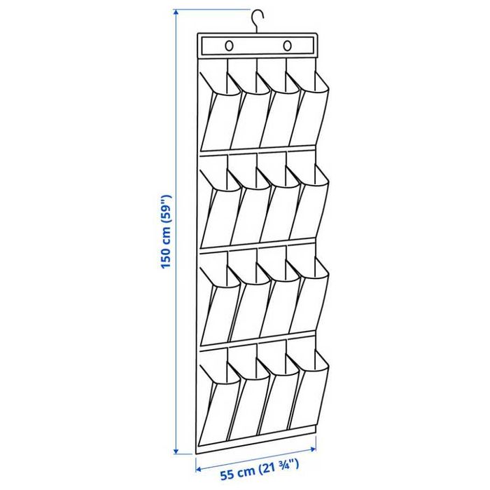 SKUBB Organizator pantofi 16 buzunare, gri închis