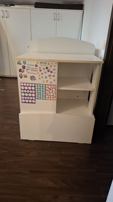 Pat copii cu noptiera 175 x 75 cu patut bebelus