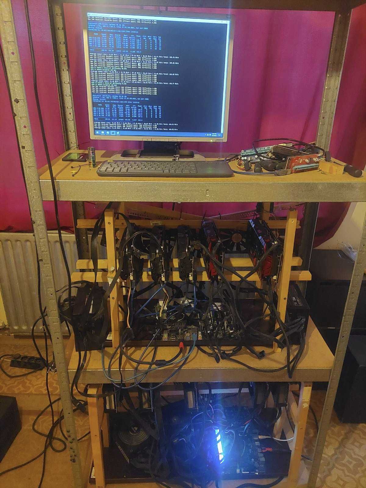 2 Mining rigs 10x RX580 8GB Майнинг риг / Копачка