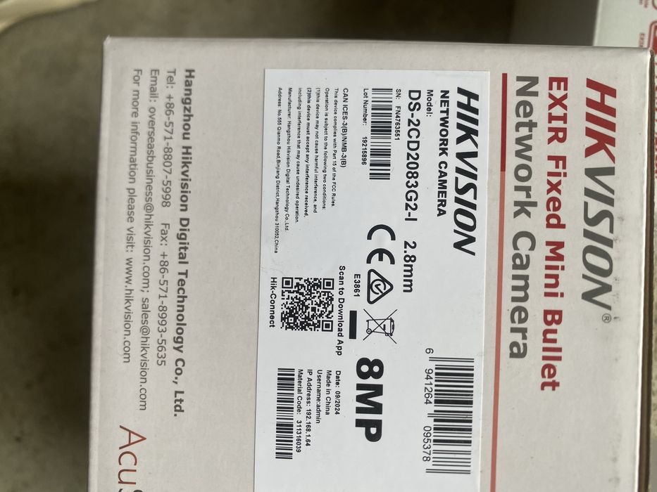Hikvision 8mp kamera 2083