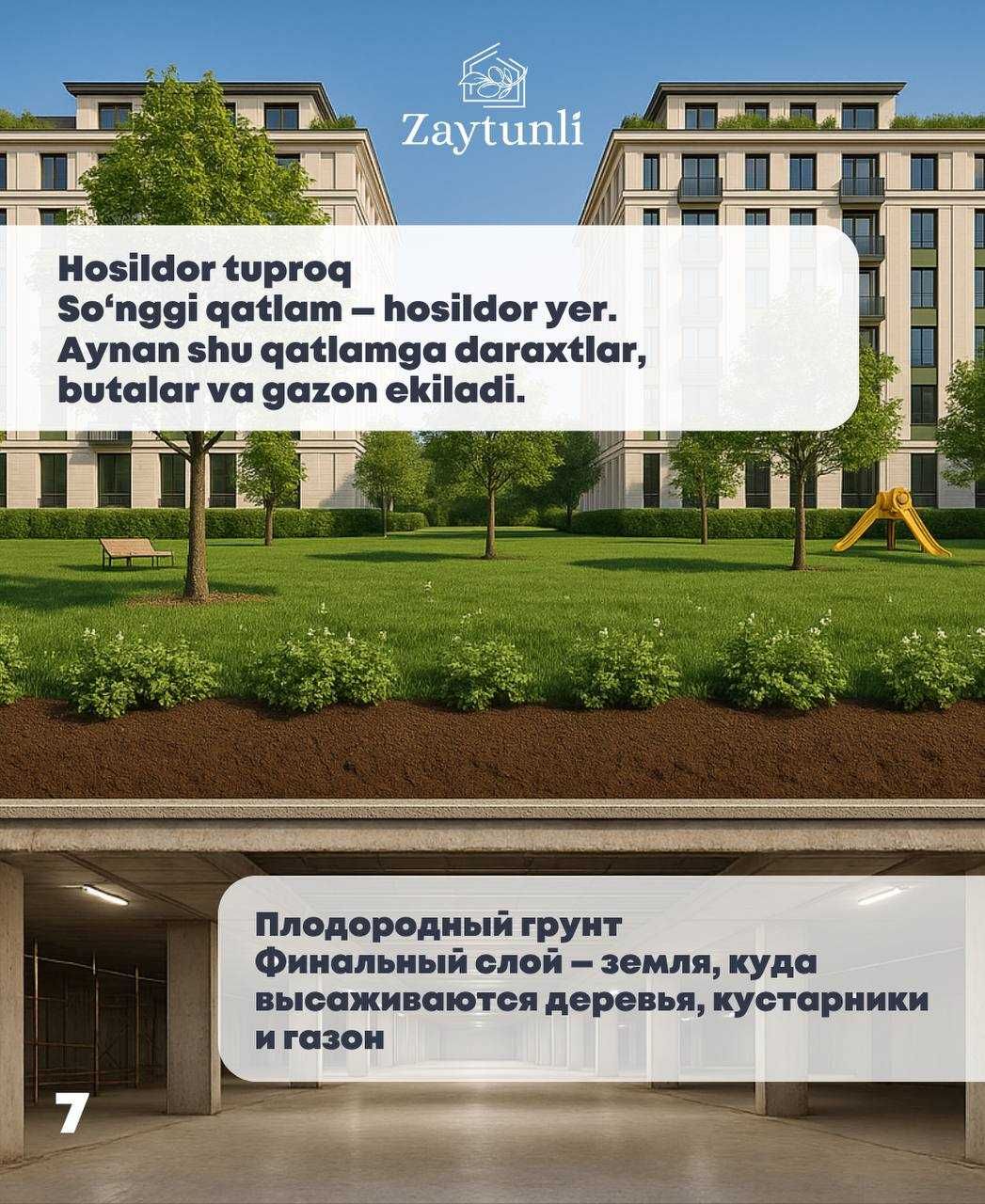 Квартира сотилади, ўзимники! 2 хонали 78 м² ЖК Zaytunli