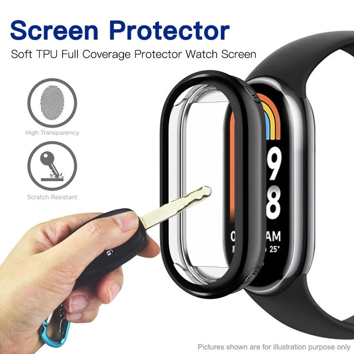 Xiaomi Smart Band 9 8 / Pro / Мек TPU силиконов кейс с протектор