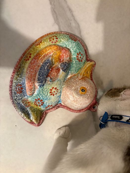 Formă prăjitură ceramică Italica ARS, Italia ‘70 decor  perete vintage