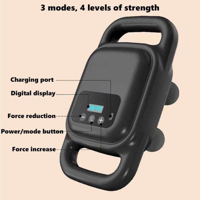 Уред за масаж с 4 вибриращи глави