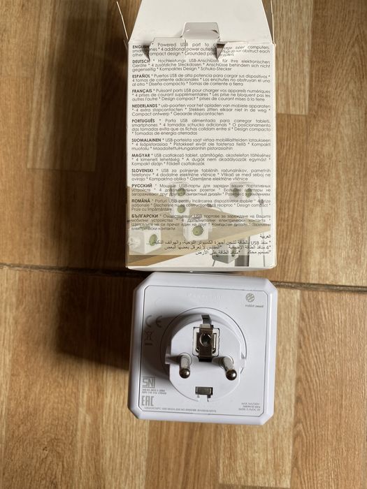 Priza HOME PowerCube Original, 4 prize, 2 x USB, alb Noi,sigilate