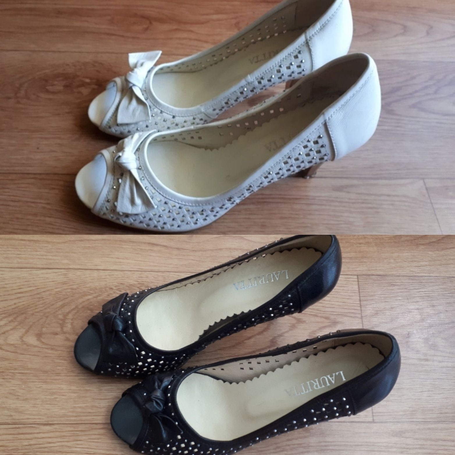 Туфли белые и черные (39 размер)