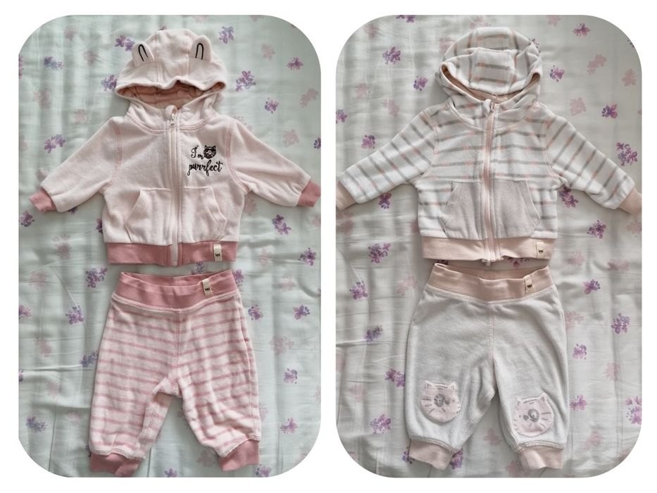 Плюшени комплектчета 2бр, размер 62-68см. 3-6месеца