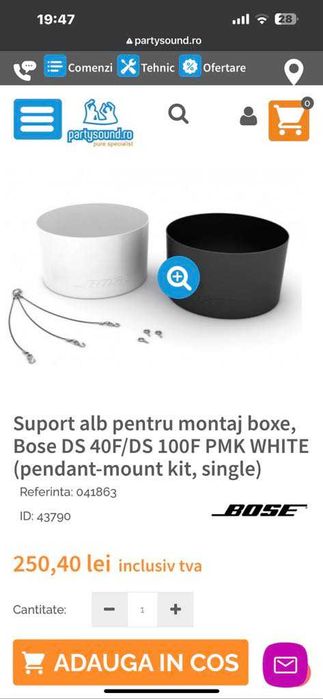 Carcase boxe pentru tavan BOSE