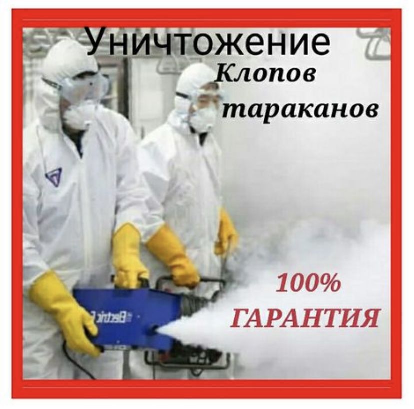 Дезинфекция 100% резултат.Требуйте гарантный талон и сделайте фотку!!!