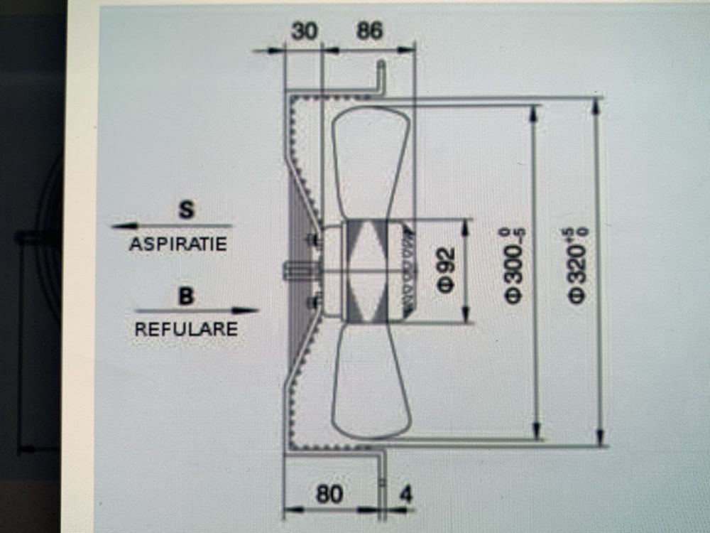 Ventilator 220v 380v axial aspiratie refulare frigorifice