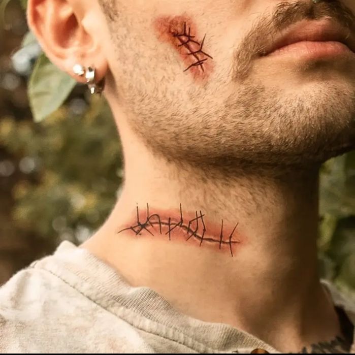 Татуировки УЖАСНЫЕ шрамы, реалистичные 5Д,хэллоуин, новый год