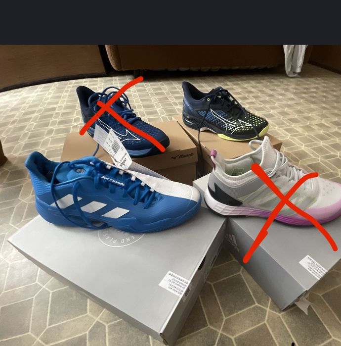 Тенис маратонки 46 Adidas Mizuno 30см хард клей hard clay