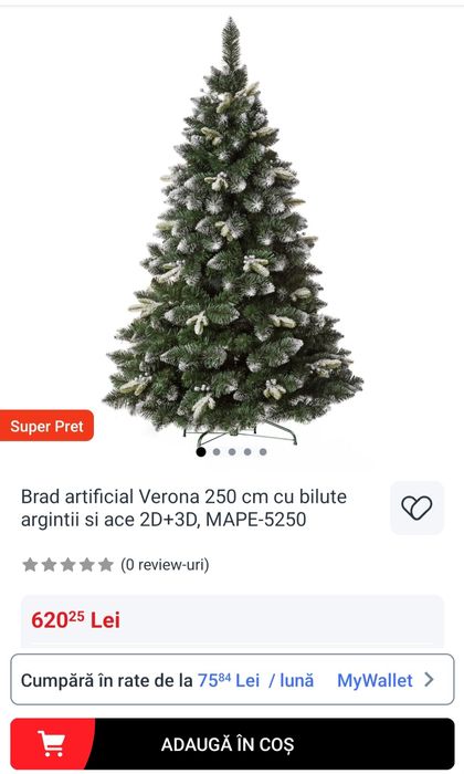 Brad artificial 250 cm nou