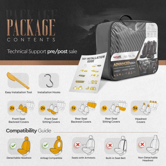 Комплект Луксозна Тапицерия OTOM Advanced – Еко кожа, Черно.