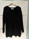 Pulover Pieces negru taciune angora si lana