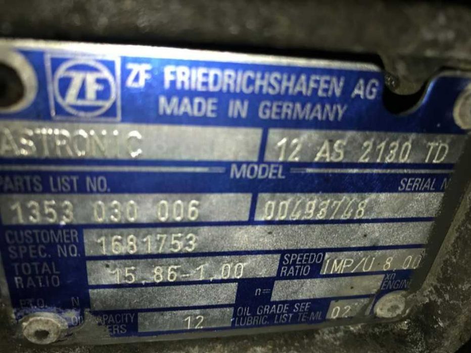 Cutie de viteze ZF 12AS 2130 TD camion DAF  - Piese de schimb DAF