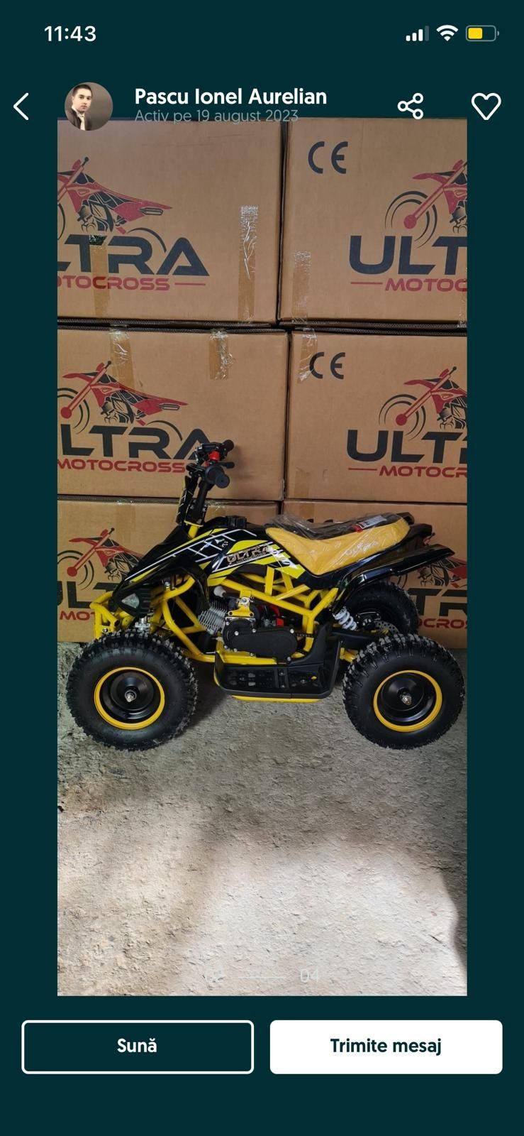 Atv Quad Ultra adus din Germania pentru copii cu motor pe benzina NOU