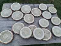 Set format din 15 rondele din lemn de salcam, slefuite