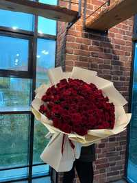 Розы по Акции от 350 тг. 50см цветы 101 51 гул раушан букет