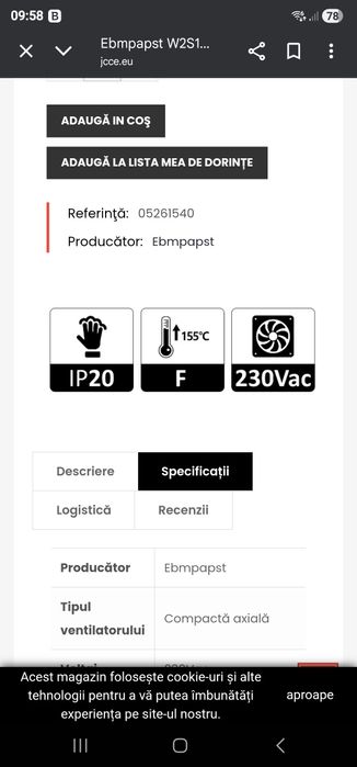 Ventilator metal nou profesional funct la temperaturi mari