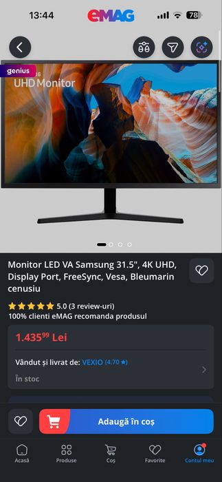 Monitor 32 inch 4K Samsung