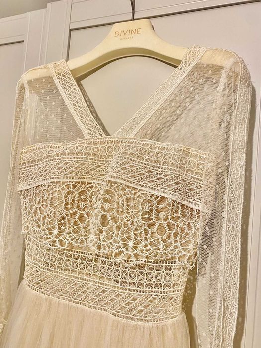 Rochie mireasa Divine Atelier matase si tulle marime 34-36 S