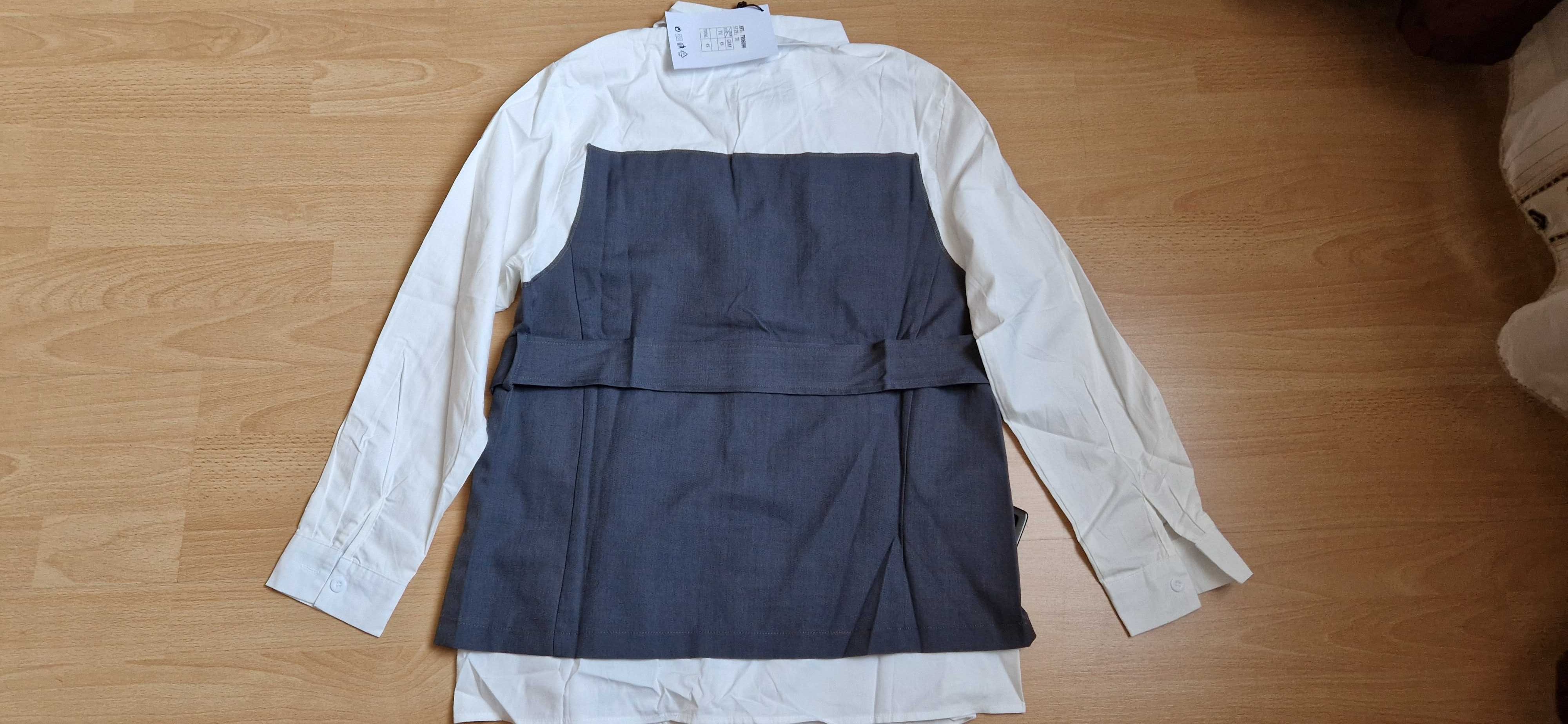 Camasa dama eleganta alb/negru oversize