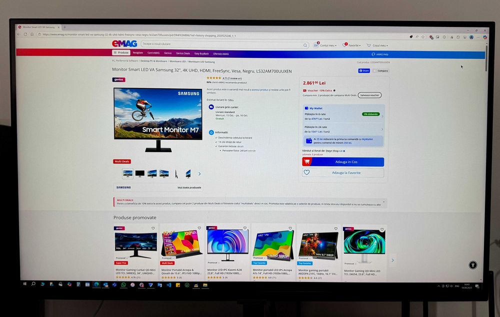Vand monitor Samsung M7 4K