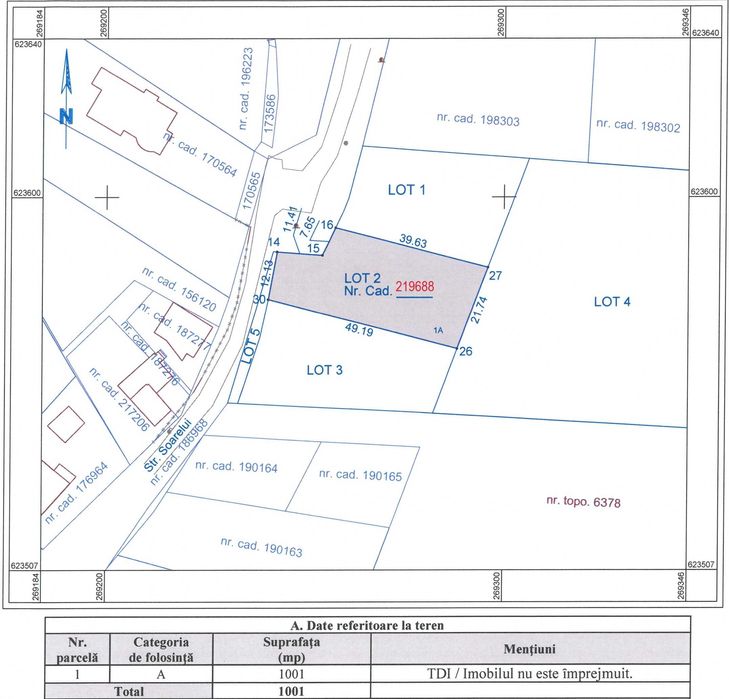 Teren Intravilan construibil – 1001 mp Strada Soarelui Dealuri Oradea