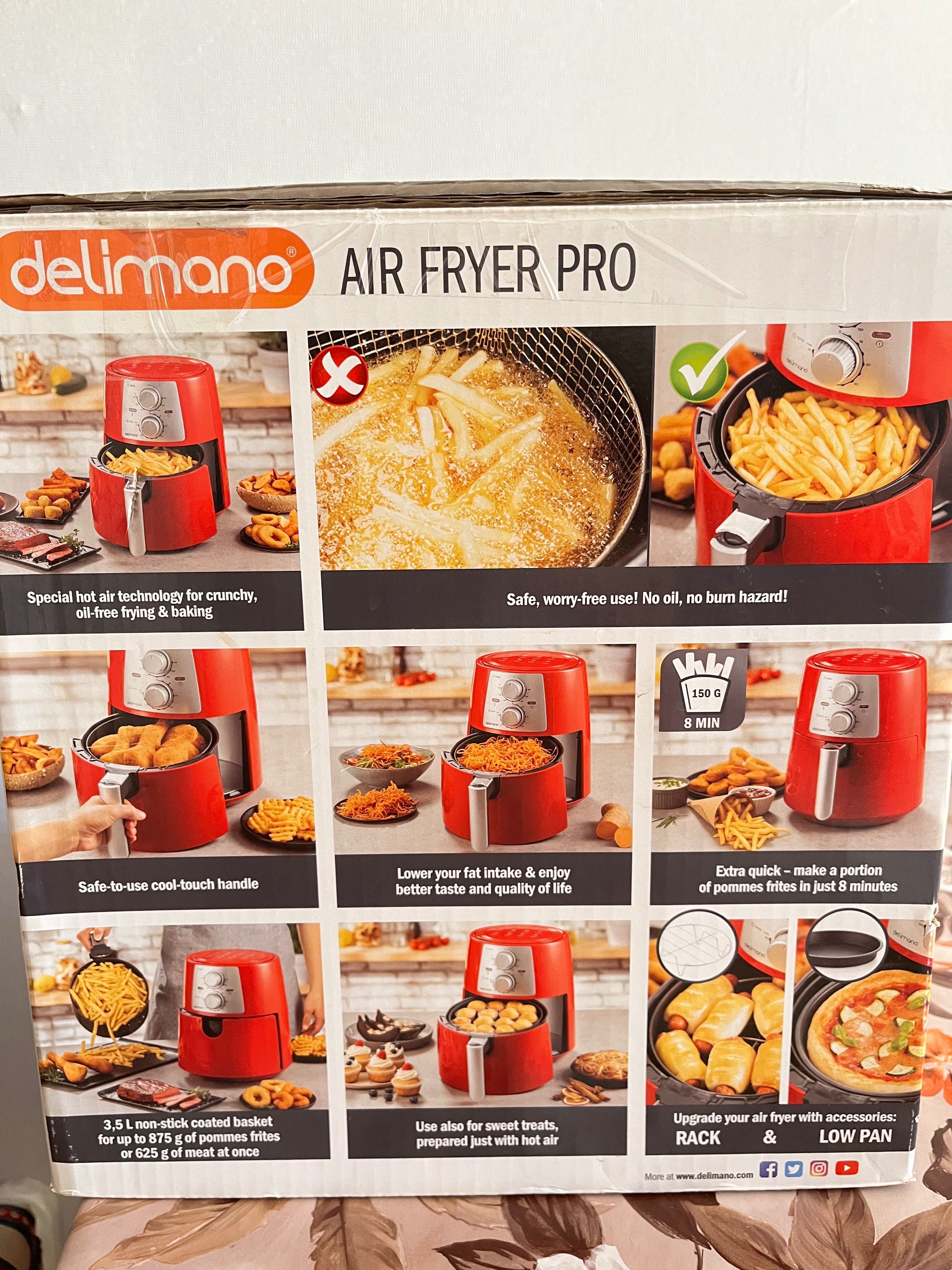 Фритюрник с горещ въздух Delimano air fryer pro red