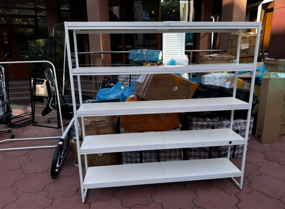 Шкаф рейл металлический с белым деревом