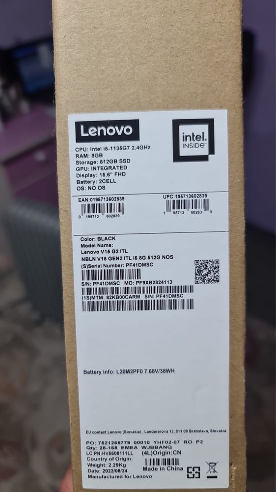 Lenovo V15G2 ITL defect