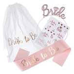 Set bride to be: voal, bandana de saten, tatuaje,coronita