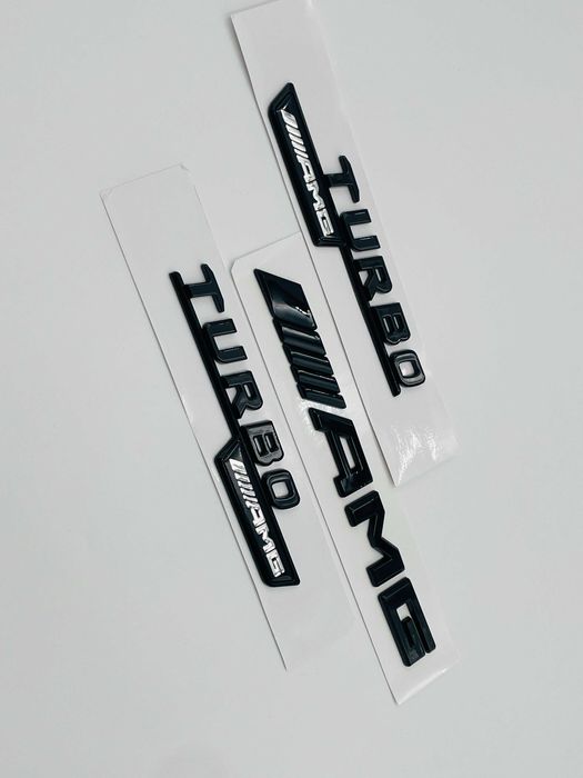 Set Embleme Compatibile Mercedes turbo AMG negru