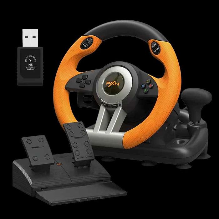 Чисто НОВИ PXN V3 Pro Racing Волан + педали + Адаптер за PS5