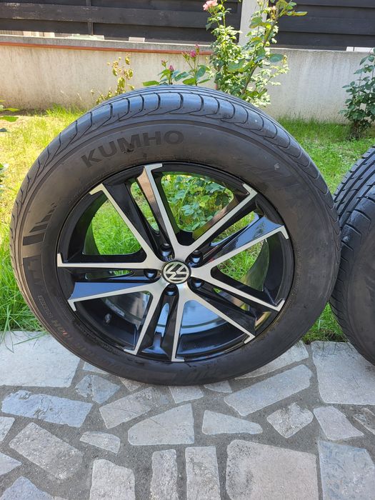 Jante bicolore 5x112 VW Tiguan Kodiaq Q3 cauciucuri 235/55/18Kumho noi
