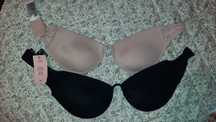 Set 2 sutiene fara bretele, push-up,75 C, bej si negru