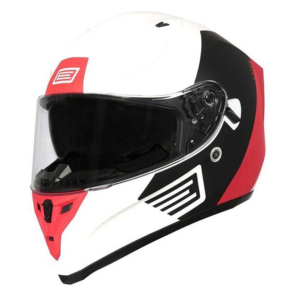 Casca Moto ORIGINE STRADA Alb/Rosu/Negru - Integrala NOU