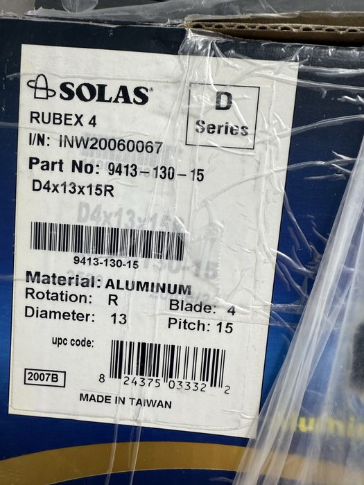 Elice Mercury 60-140CP, Solas Rubex 4pale