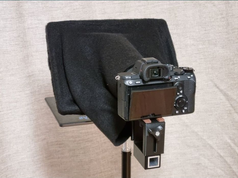 Prompter/ Teleprompter portabil pentru telefon, camera mirrorless sau