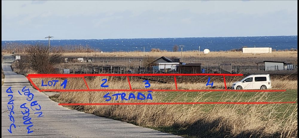 Vand 1 Lot Teren 650 mp deschidere la 2 strazi,Asfalt, la Plaja Corbu