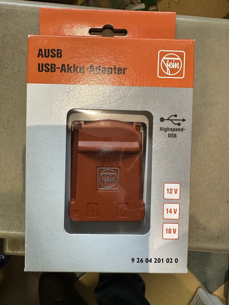 Incarcator Fein ALG50,acumulator 18v-6Ah si adaptor telefon usb